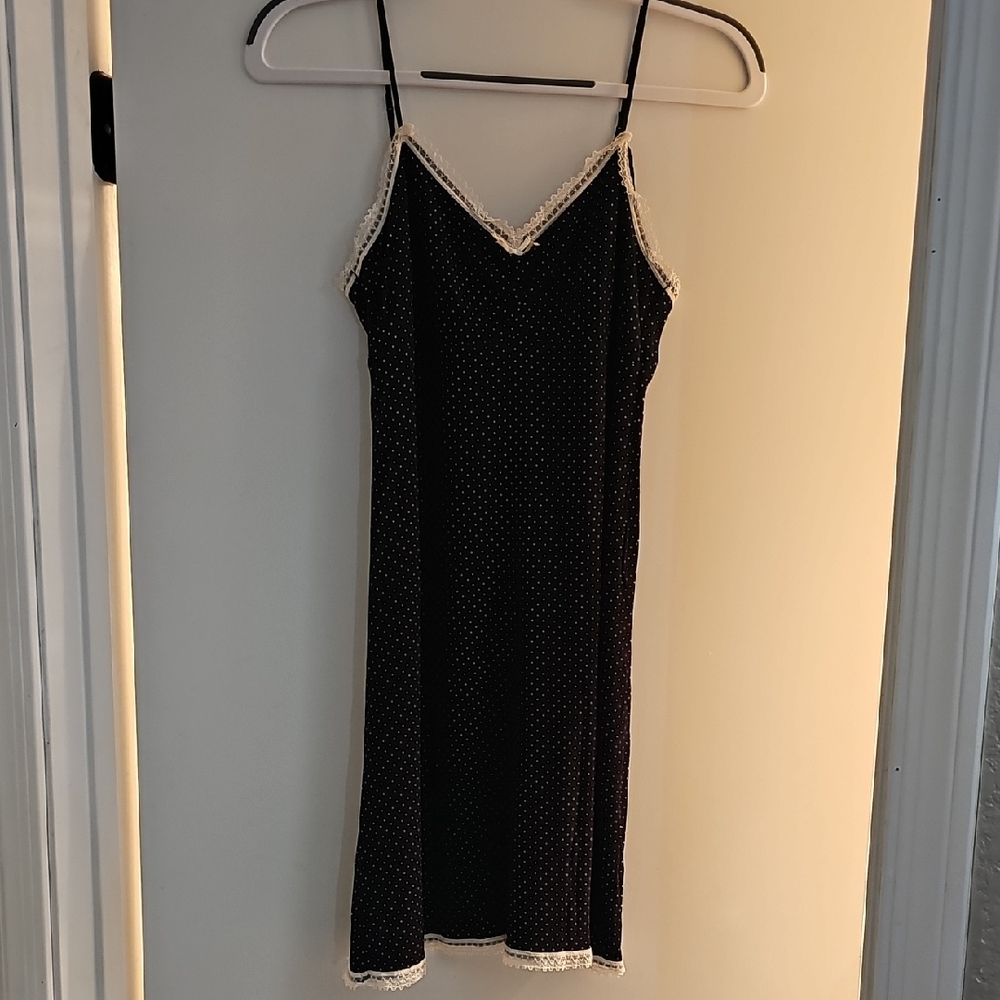 GapBody Black Lace Trim Night Gown